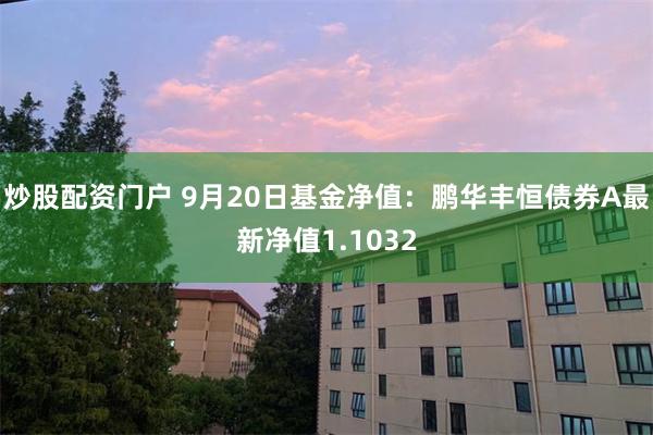 炒股配资门户 9月20日基金净值：鹏华丰恒债券A最新净值1.1032