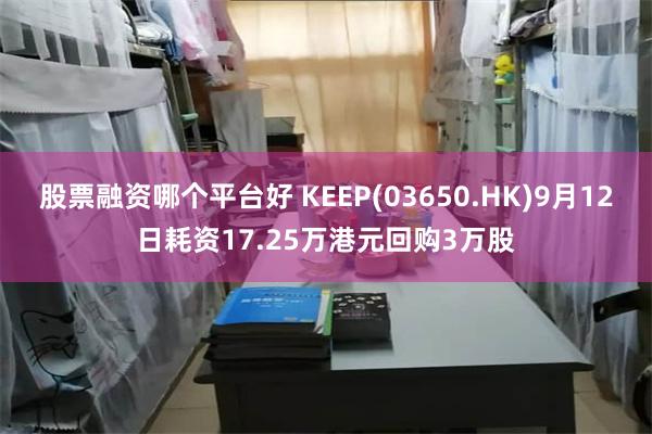 股票融资哪个平台好 KEEP(03650.HK)9月12日耗资17.25万港元回购3万股