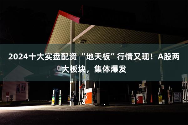 2024十大实盘配资 “地天板”行情又现！A股两大板块，集体爆发