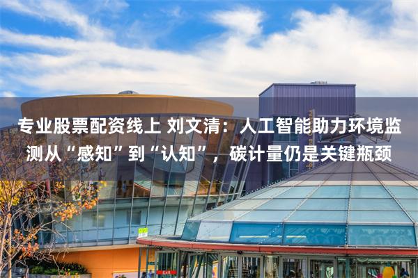 专业股票配资线上 刘文清：人工智能助力环境监测从“感知”到“认知”，碳计量仍是关键瓶颈